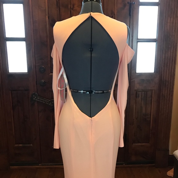 JVN Jovani PINK PEACH Cutout Open Back Gown! NEW! - Picture 2 of 6